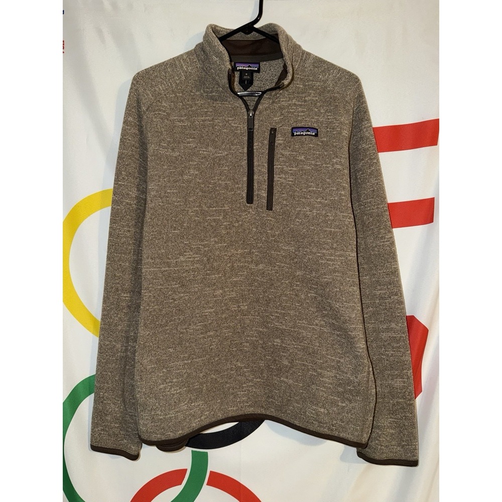 Patagonia Better Sweater Mens Medium Brown 1/4 Zip Pullover Sweatshirt